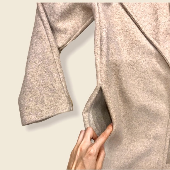 Zara Open Front Casual Trench Woollike Coat/Jacket - Picture 6 of 14